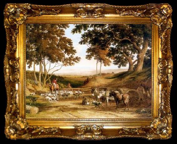 framed  unknow artist Classical hunting fox, Equestrian and Beautiful Horses, 017., ta009-2